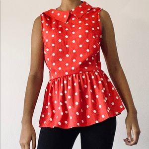Forever 21: Red Polka Dot Blouse top